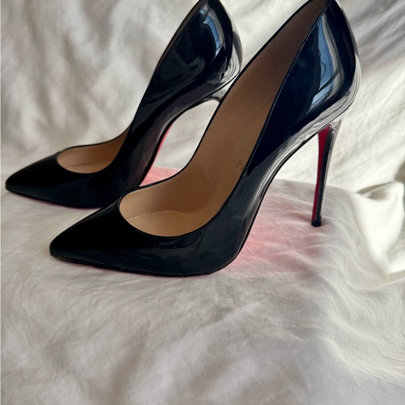 Christian Louboutin Shoes - Christian Louboutin Pigalle 100mm Black Patent Pumps US 7 Worn Once